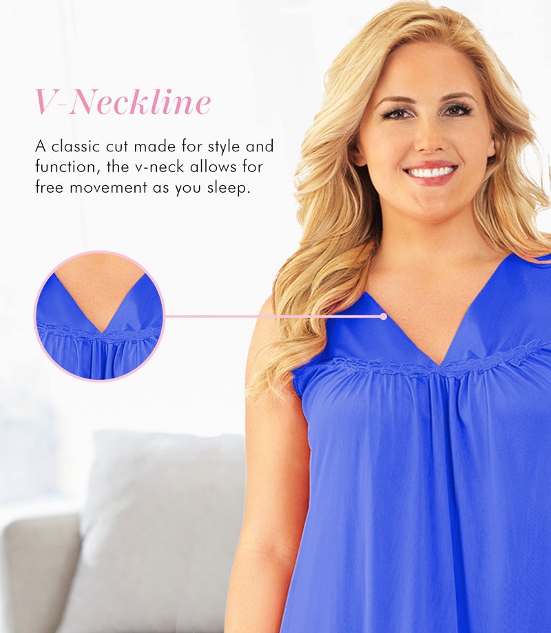 Exquisite Form Women's 30107 Nylon Tricot Sleeveless Short Knee Length Nightgown - Image 2